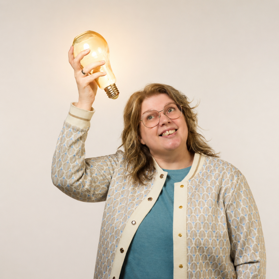 Margaret met lampje aan